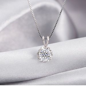 Certified 1ct. t.w. Moissanite solitaire necklace in S925 sterling silver